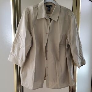 Lands' End Khaki/Beige Women Shirt - NWOT